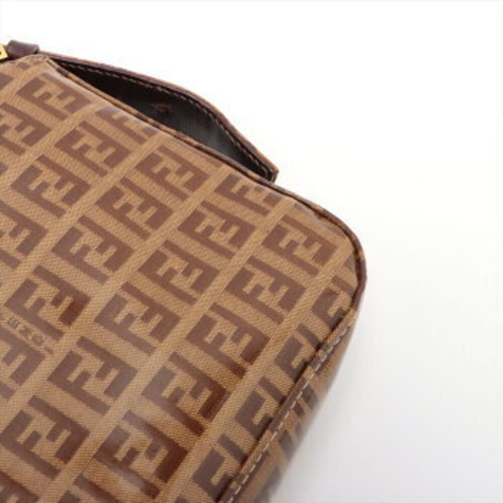 Fendi Zucchino Glitter Mamma Bucket FF hardware leather handbag tote brown - Picture 13 of 14